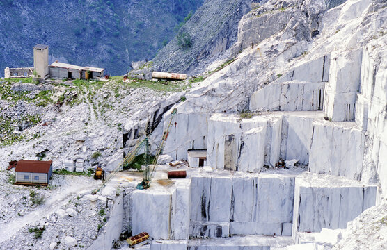 High stone mountain and marble quarries near Carrara