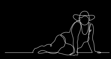 continuous line drawing vector illustration with FULLY EDITABLE STROKE of body positivity concept background