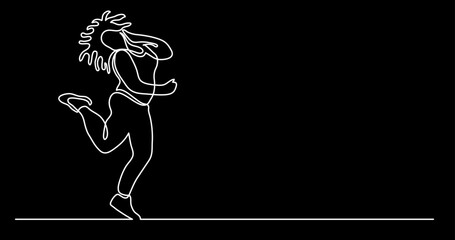 continuous line drawing vector illustration with FULLY EDITABLE STROKE of body positivity concept background