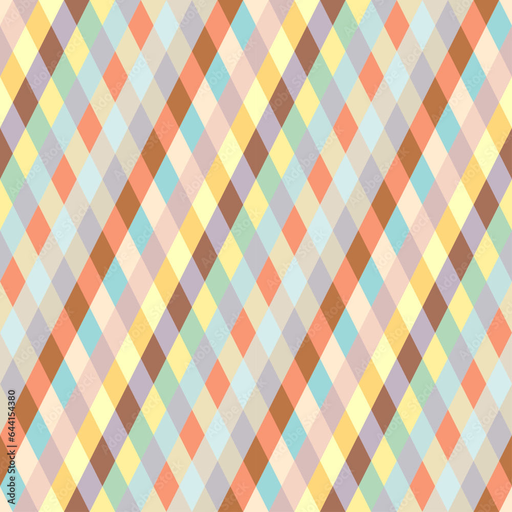 Poster Classic argyle seamless pattern background. Vector image. Plaid patchwork style. Diagonal lines pattern.