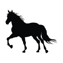 Graceful Horse Silhouette on White