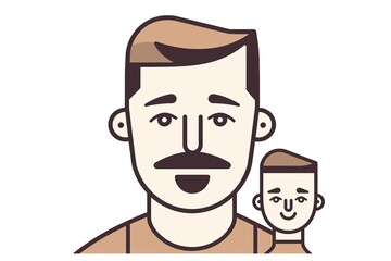 A father modern line icon vector line, cute