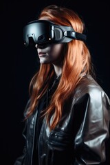 shot of a woman using virtual reality goggles