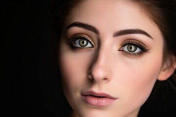 studio shot of a beautiful young woman wearing eyeliner