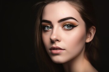 Obraz premium studio shot of a beautiful young woman wearing eyeliner
