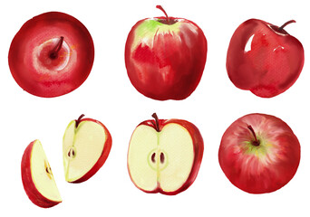 set of red apples