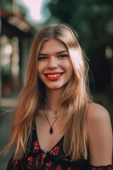Fototapeta premium a young transgender woman smiling while looking at the camera