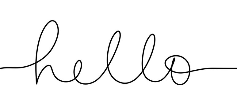 Hello One Line Lettering