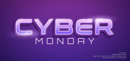 Vector text cyber monday with 3d style text effect 1