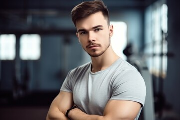 portrait of a fit young man in gym clothes ready for his workout
