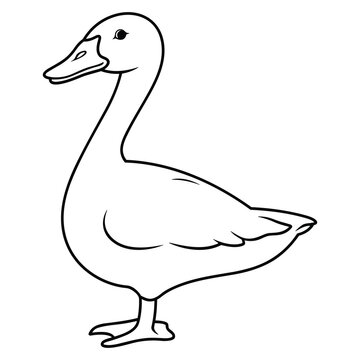 Duck simple black and white color