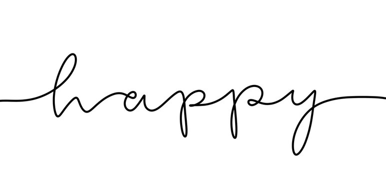 Happy One Line Lettering