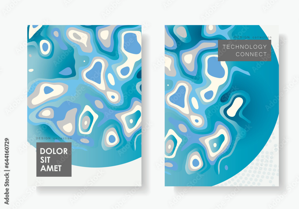 Poster abstract modern graphic elements. brochure cover temlates. dynamical blue forms and sahapes. vector 