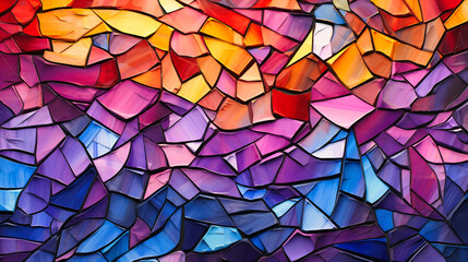 Mosaics of trapezoids painting abstract stories,