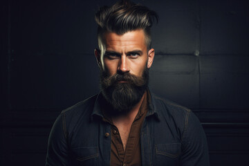 Obraz premium Generative ai collage photo of model man pop star with perfect hairstyle using new modern gel
