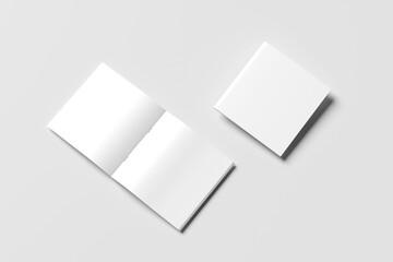Square Trifold Brochure Blank Mockup	
