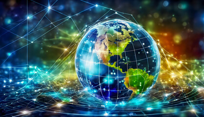 Fototapeta premium best global business internet concept with electronic technology, new technologies concept, generative ai