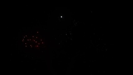 4th of July celebration fireworks in the night sky, closeup