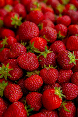 detail of red and fresh strawberies