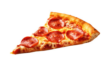 Slice of Pepperoni Pizza Isolated on a Transparent Background