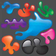 free from clear button with colorful