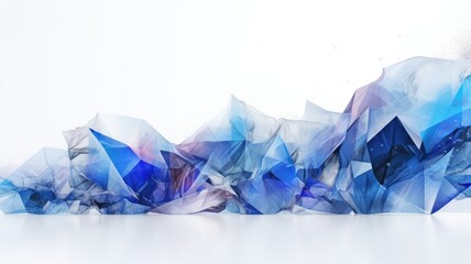 Abstract watercolor artwork mixed with buzzy geometric shapes for background of social media banner generative AI image