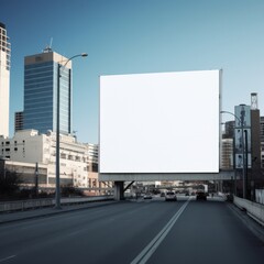 Fototapeta na wymiar mockup white advertising screen and below for the road