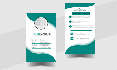  Office Id card | Corporate company employee identity card template with  realistic mockup.