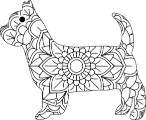 Animal Mandala with Flower, vector illustration.