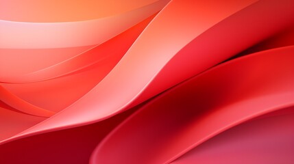Abstract colored macro background, created with curved red paper sheets. Curved lines and shapes and soft vivid colors.