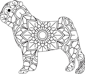 Dog Animal Mandala Coloring page