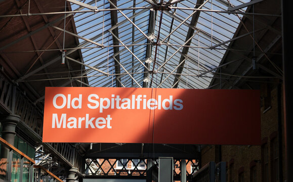 london, UK - September 4th 2023: A sign above the entrance to the historic Spitalfields Market in London