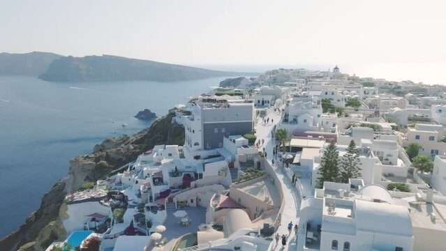 Blue-domed Santorini basks in sunny luxury.