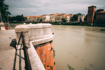 Adige river, Verona Italy - 644170747