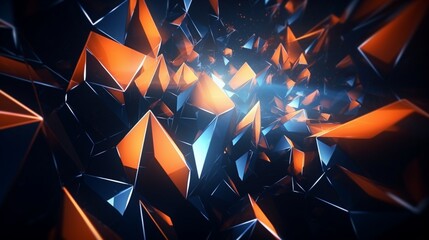 Abstract futuristic communication neon low poly motion background