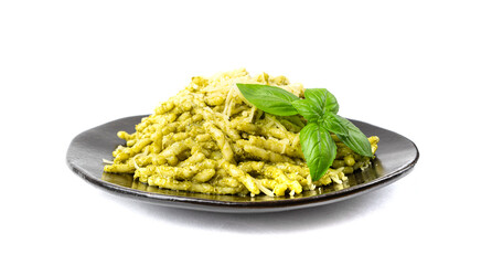 Trofie Al Pesto, Italian Pasta with Pesto Sauce, Traditional Genovese Troffie, Fusilli Pugliesi, Liguria Food