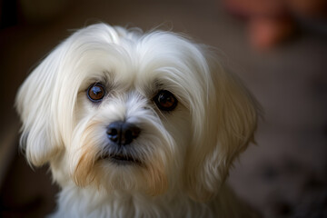 Naklejka na ściany i meble Portrait of a cute Maltese dog