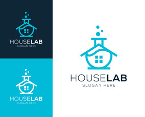 Abstract House Lab logo design vector illustration