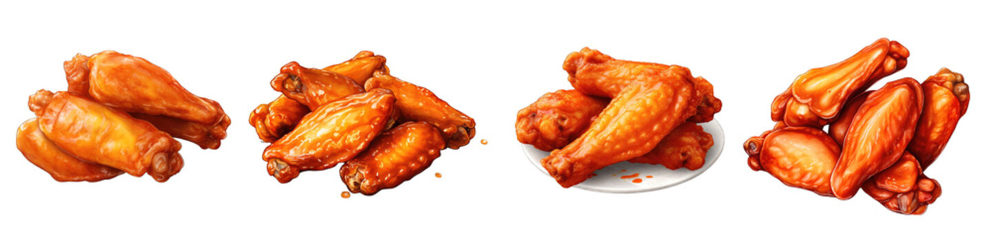 Chicken Wings clipart collection, vector, icons isolated on transparent background