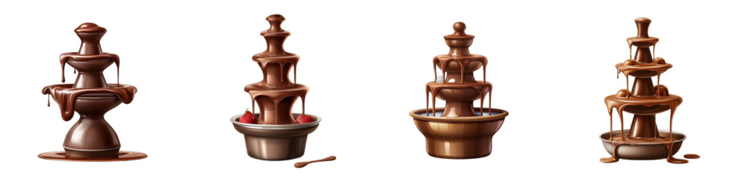 Chocolate Fountain clipart collection, vector, icons isolated on transparent background