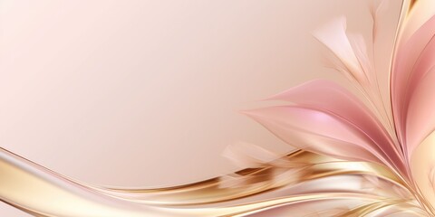 Beautiful abstract gold and pink glossy metallic floral design background. beautiful Generative AI AIG32