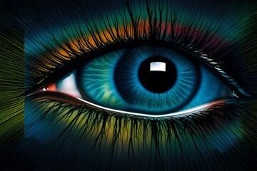 The iris of this eye is made out of the printers' pantone book.