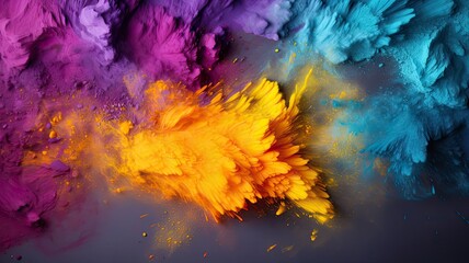 Fototapeta na wymiar Creative background with colorful powder for holi festival