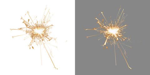 Sparkler light png. Burning sparkler fire with sparks flying around. Isolate on a transparent background. Fireworks.  bengal fire  - Powered by Adobe