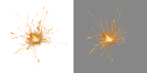Sparkler light png. Burning sparkler fire with sparks flying around. Isolate on a transparent background. Fireworks.  bengal fire 