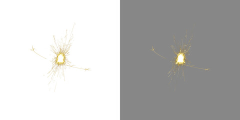 Sparkler light png. Burning sparkler fire with sparks flying around. Isolate on a transparent background. Fireworks.  bengal fire 