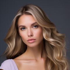 Fototapeta premium Portrait of a serious blonde woman.