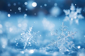Fototapeta na wymiar Snowflakes Overlay - Winter Cascade of Delicate Snow - Soft Focus - AI Generated