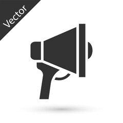 Grey Megaphone icon isolated on white background. Speaker sign. Vector