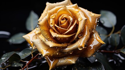 Beautiful yellow roses with water drops on petals. Close-up. Mother's day concept with a space for...